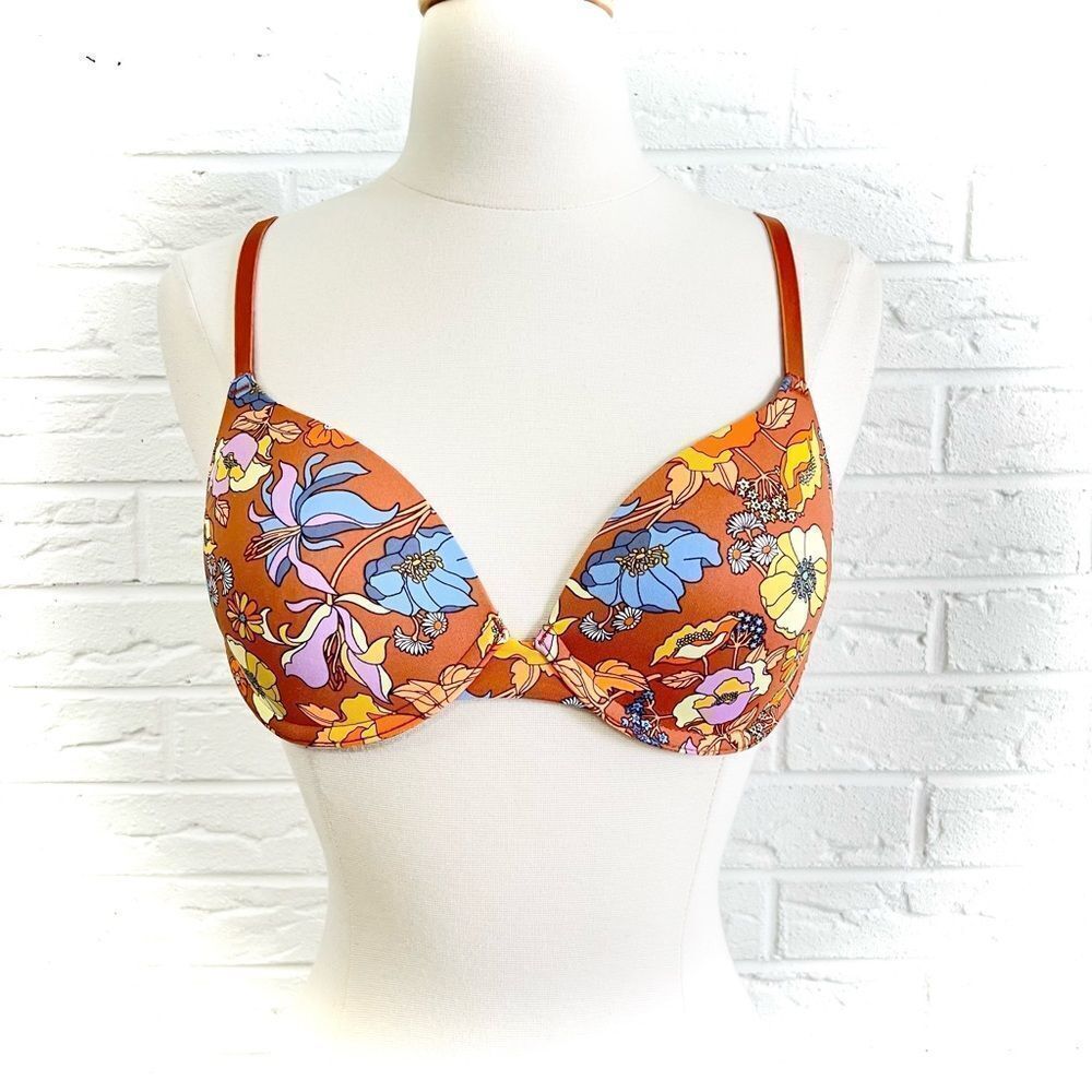 Victoria’s Secret PINK Wear Everywhere Lightly Lined Floral Bra Size 34B - Picture 2 of 4